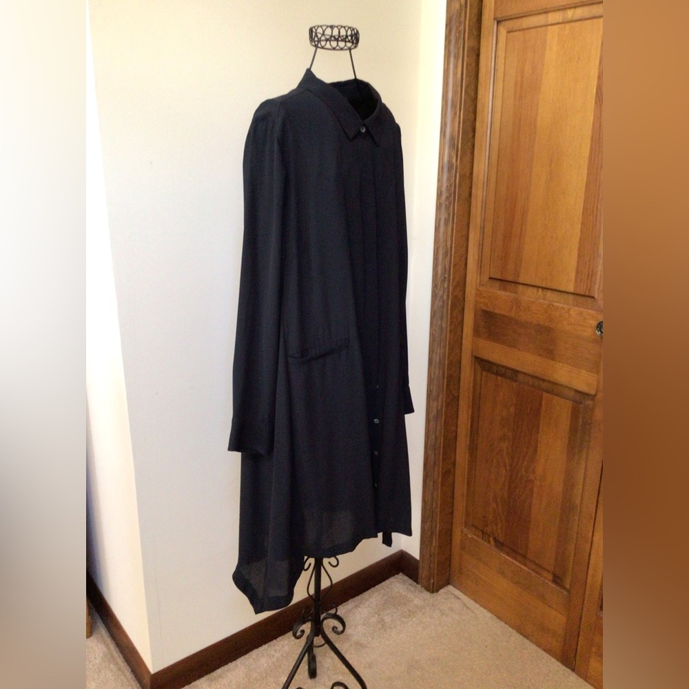 Soft surroundings navy button down dress, large, navy - Picture 5 of 7